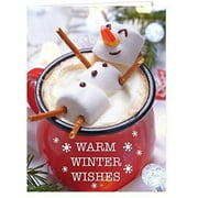 Marshmallow Snowmen Holiday Card Pack / 25 Seasonal Greeting Cards Including Envelopes / Whimsical Winter Happiness Food Design And Joyful Wishes Note