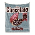 thumbnail image 1 of Cocoa Soft Flannel Fleece Throw Blanket, Best Choice Chocolate Calligraphy Tasty Yummy Snack Theme Grunge Background, Cozy Plush for Indoor and Outdoor Use, 50" x 70", Multicolor, by Ambesonne, 1 of 5
