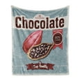 thumbnail image 1 of Cocoa Soft Flannel Fleece Throw Blanket, Best Choice Chocolate Calligraphy Tasty Yummy Snack Theme Grunge Background, Cozy Plush for Indoor and Outdoor Use, 60" x 80", Multicolor, by Ambesonne, 1 of 5