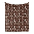 thumbnail image 1 of Cocoa Soft Flannel Fleece Throw Blanket, Hand Drawn Beans Fruit Cocoa Ripening Chocolate Aztec Tradition Kitchen, Cozy Plush for Indoor and Outdoor Use, 50" x 60", Chocolate and White, by Ambesonne, 1 of 6