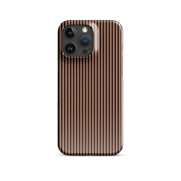 Cocoa Stripe Trendy 90s Brown Retro Fall Phone Case with iPhone 11 to 17 Pro Max