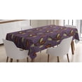 thumbnail image 1 of Cocoa Tablecloth, Cocoa Beans on Tree Branch with Leaf Woodland Seeds Forest Vibrant Exotic, Rectangular Table Cover for Dining Room Kitchen, 60 X 90 Inches, Chocolate Violet Green, by Ambesonne, 1 of 3