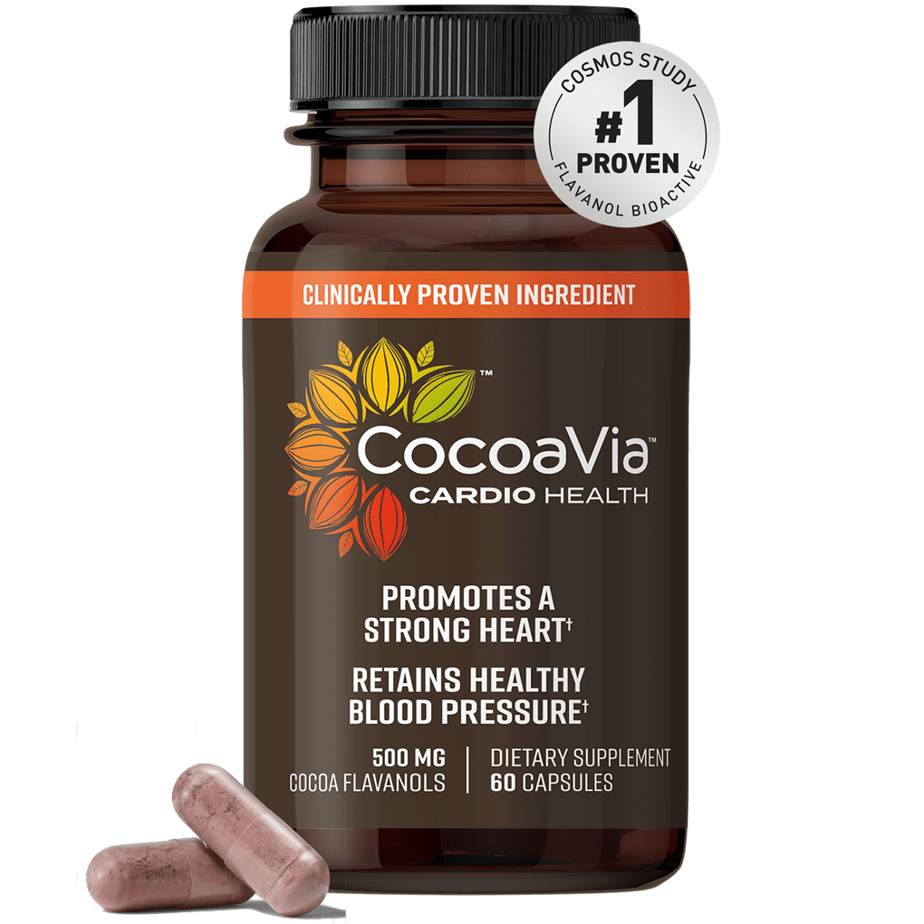 CocoaVia Cardio Health Supplement, 30 Day, 500mg Cocoa Flavanols, Heart