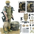thumbnail image 1 of Cocobaby 1/6 Special Force Wounded Soldier Action Figure Army Action Figures Playset Toys, 1 of 15