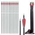 thumbnail interactive-video image 1 of 12pc Carbon Arrows 26/28/30 Inch – 400 Spine, 100 Grain Tips, For Compound & Recurve 1 of 6