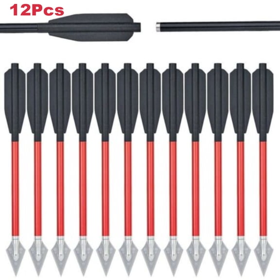 Cocobaby 12Pcs Pistol Crossbow Bolts 6.5" Aluminium Arrows Mini Archery Broadhead Hunting