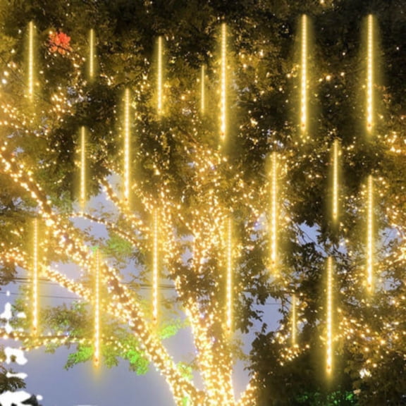 Cocobaby 192 LED Meteor Shower Lights Fairy String Garden Xmas US Light Falling Rain Tree
