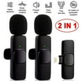thumbnail image 1 of Cocobaby 2 IN 1 Lavalier Wireless Microphone Audio Video Recording Mini Mic For iphone, 1 of 12