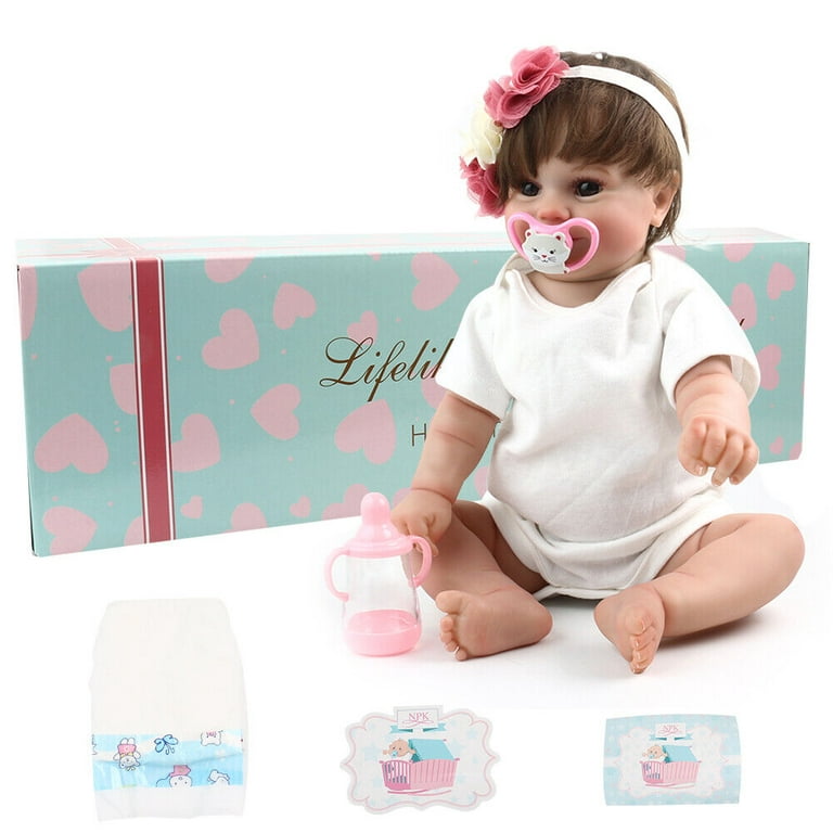 Full Silicone Real Body Doll Reborn Baby Dolls Newborn Accompany Doll Gift  50cm