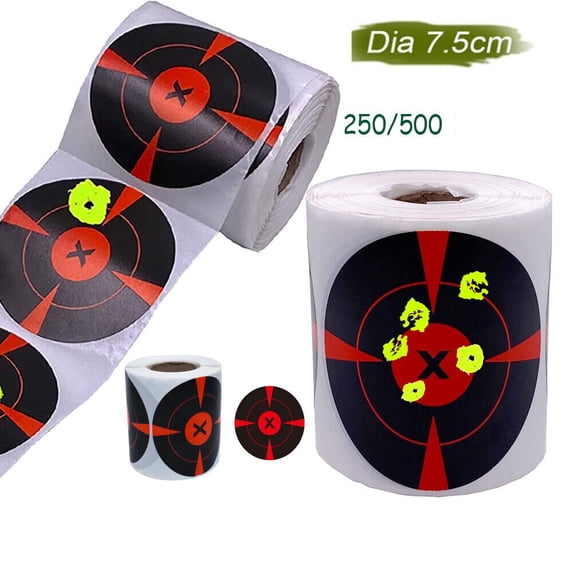 Cocobaby 250/500 Pcs 3" Shooting Sticker Self Adhesive Target Paper Reactive Practice Splatter