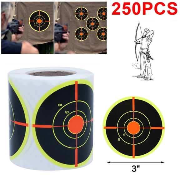Cocobaby 250Pcs 3" Self Adhesive Targets Reactive Splatter Shooting Paper Target Stickers