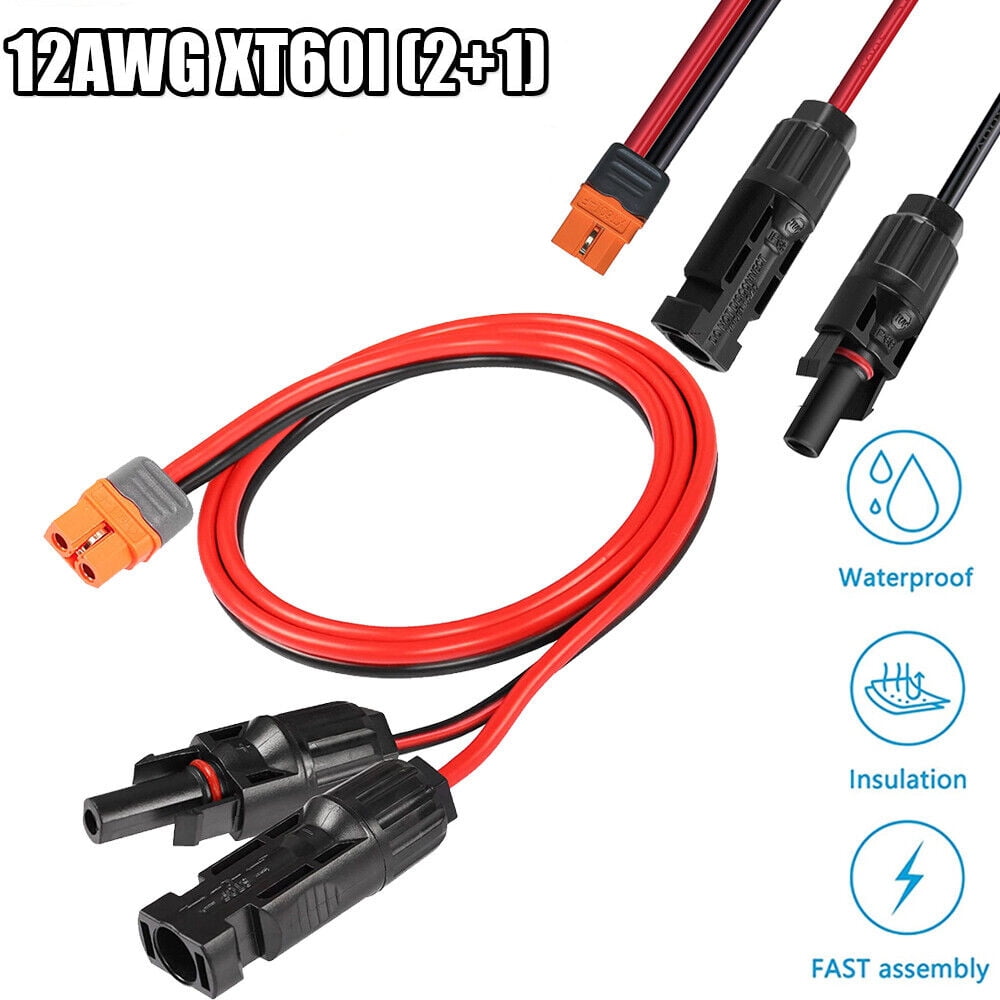 Cocobaby 59.05in 12AWG XT60I Solar Panel Extension Cable Intelligent Battery Plug Wire