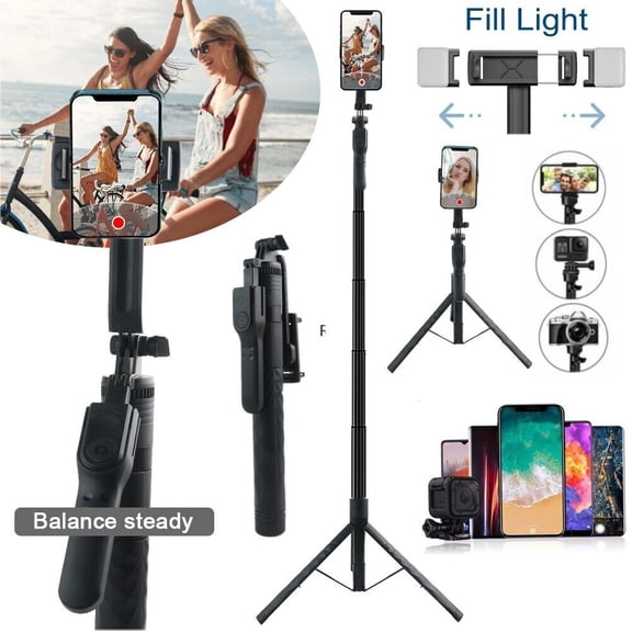 Cocobaby 68" Wireless Remote Selfie Stick Tripod Cell Phone Camera Stand With Fill Lights