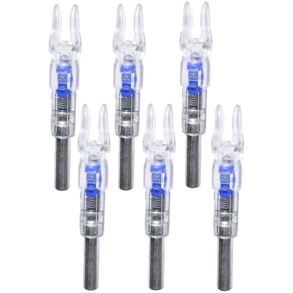 Cocobaby 6Pcs Automatic LED Lighted Nocks Shooting Archery Arrows 6.2mm Arrow Nock Tail-Blue