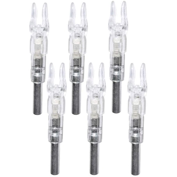 Cocobaby 6Pcs Automatic LED Lighted Nocks Shooting Archery Arrows 6.2mm Arrow Nock Tail-Colorful