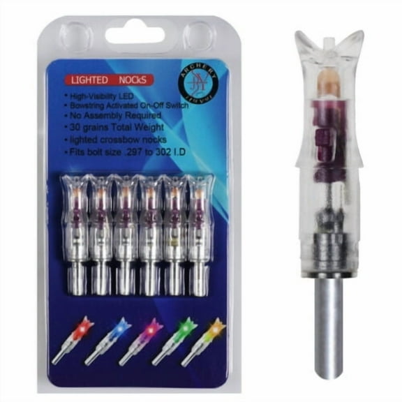Cocobaby 6Pcs/Pack Crossbow Arrow Lighted Nocks Fits Bolts Size 297-302 I.D. 5 Color