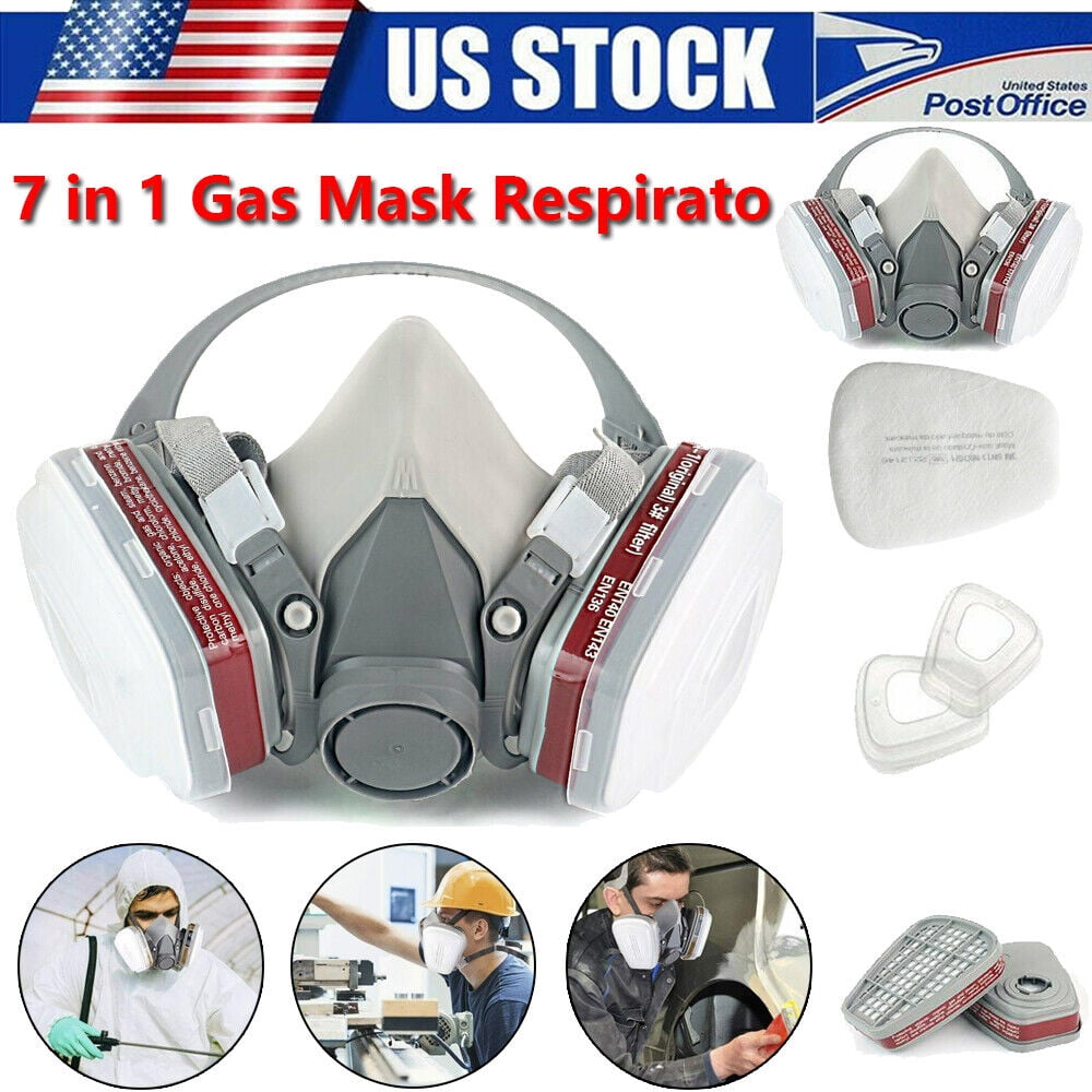 Cocobaby 7 in1 Half Face Gas Mask Respirator Spray Painting Facepiece Safety Sets 6200