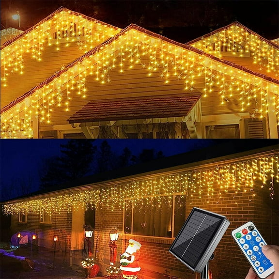 Cocobaby 96 LED Christmas Fairy String Lights Outdoor Icicle Lights Xmas Wedding Decor