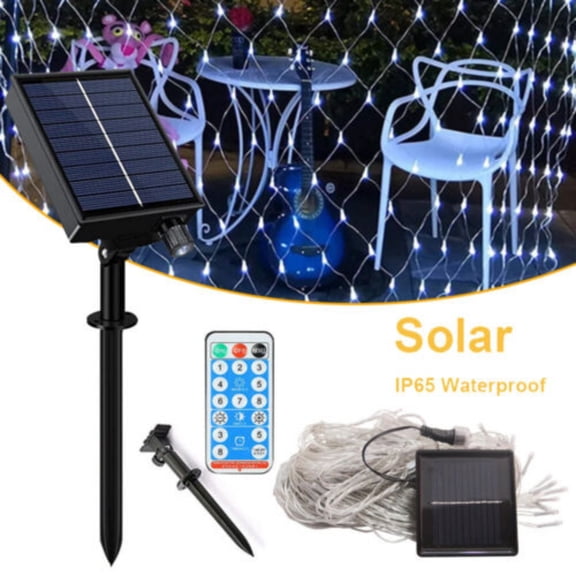 Cocobaby Solar LED Net Mesh Lights Fairy String Curtain Lamp Christmas Wedding Xmas Party