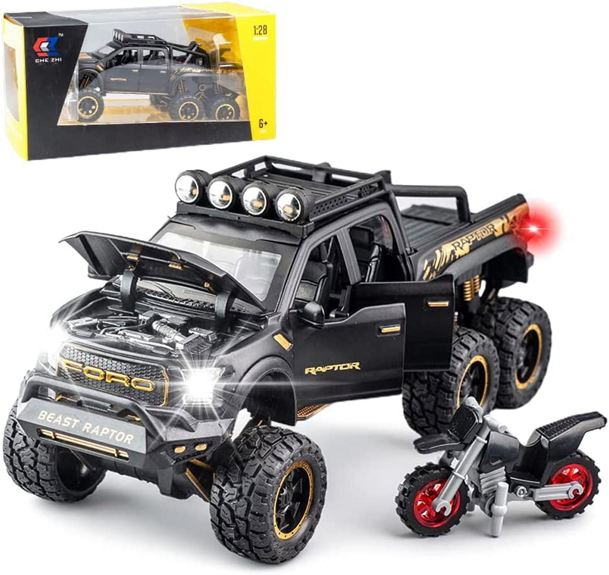 Cocobaby Toy Pickup Trucks, 1/24 Scale Black Truck Toy, F150 Diecast