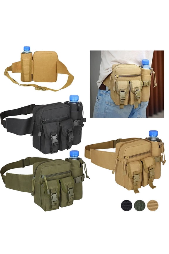 Waist Bag Fanny Pack EDC Tools Water Bottle Pouch Camping Hiking Bag