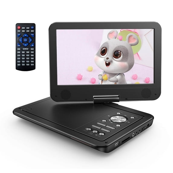 Cocobear 10.5" Portable DVD Player HD Swivel Screen, 6 Hour Rechargeable Battery for Car Kids, 1080P