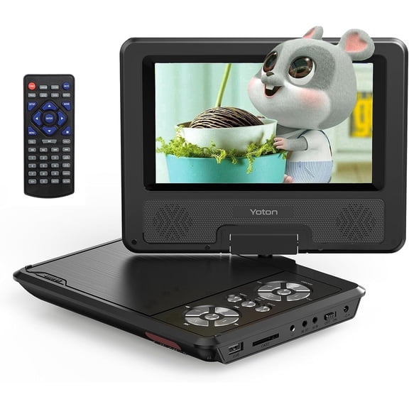 CocoBear 9.5" Portable DVD Player for Kids and Car, 7.5" Swivel HD Screen with 4-6 Hours Built-in Battery, Support Sync Screen to TV, Support SD Card/USB/Multiple Disc Formats