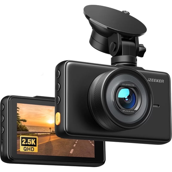 CocoBear 2.5K 1440P Dash Cam with 3" IPS Screen, Night Vision F1.8 WDR HDR, 170 Wide Angle, Loop Recording, G-Sensor Crash Detection, Parking Mode, Durable Temperature Resistant
