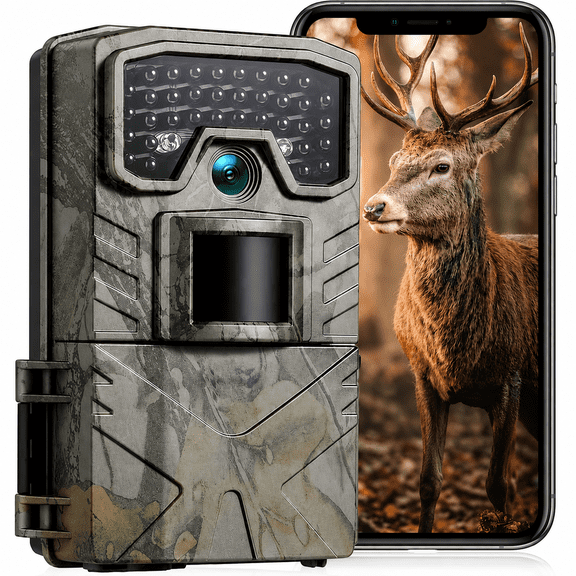 Cocobear Trail Camera 30MP 1080P Wildlife Hunting Camera IP66 Waterproof Game Camera with Low Glow IR LEDs for Outdoor Wildlife Monitoring