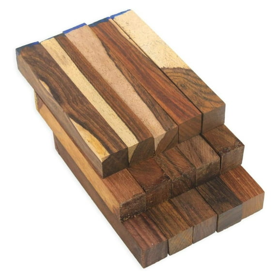 Cocobolo Variety Wood Pen Blanks, 3/4" x 3/4" x 5", 15 Pack, includes Premium Cocobolo, Cocobolo and Multi-Toned Cocobolo