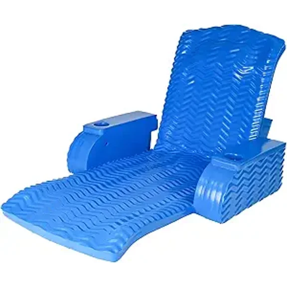 Cococabana Paradise Foam Pool Chair 2023 Model with Cup Holders, Ergonomic Backrest & Armrests Luxury Vinyl-Coated Chair for Pool & Lake Pacific Blue Adult