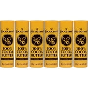 Cococare 100% Cocoa Butter TMA3&nbsp;Stick - All-Natural Cocoa Butter Emollient for Ultimate Skin Hydration & Protection - The Yellow Stick - 6 Pack