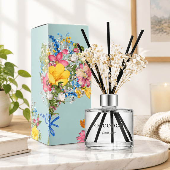 Cocodor Flower Reed Diffuser Set / 6.7ozn Linen/scent With Sticks Home ...