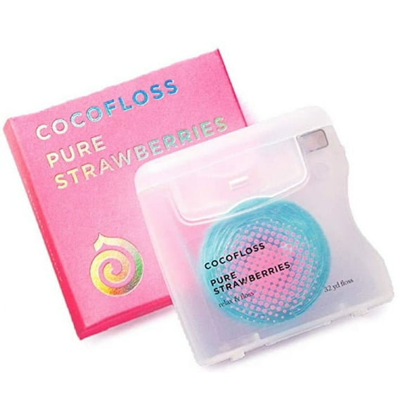 Cocofloss Strawberry | Dentist-Designed | Vegan and Cruelty-Free | 32 Yards