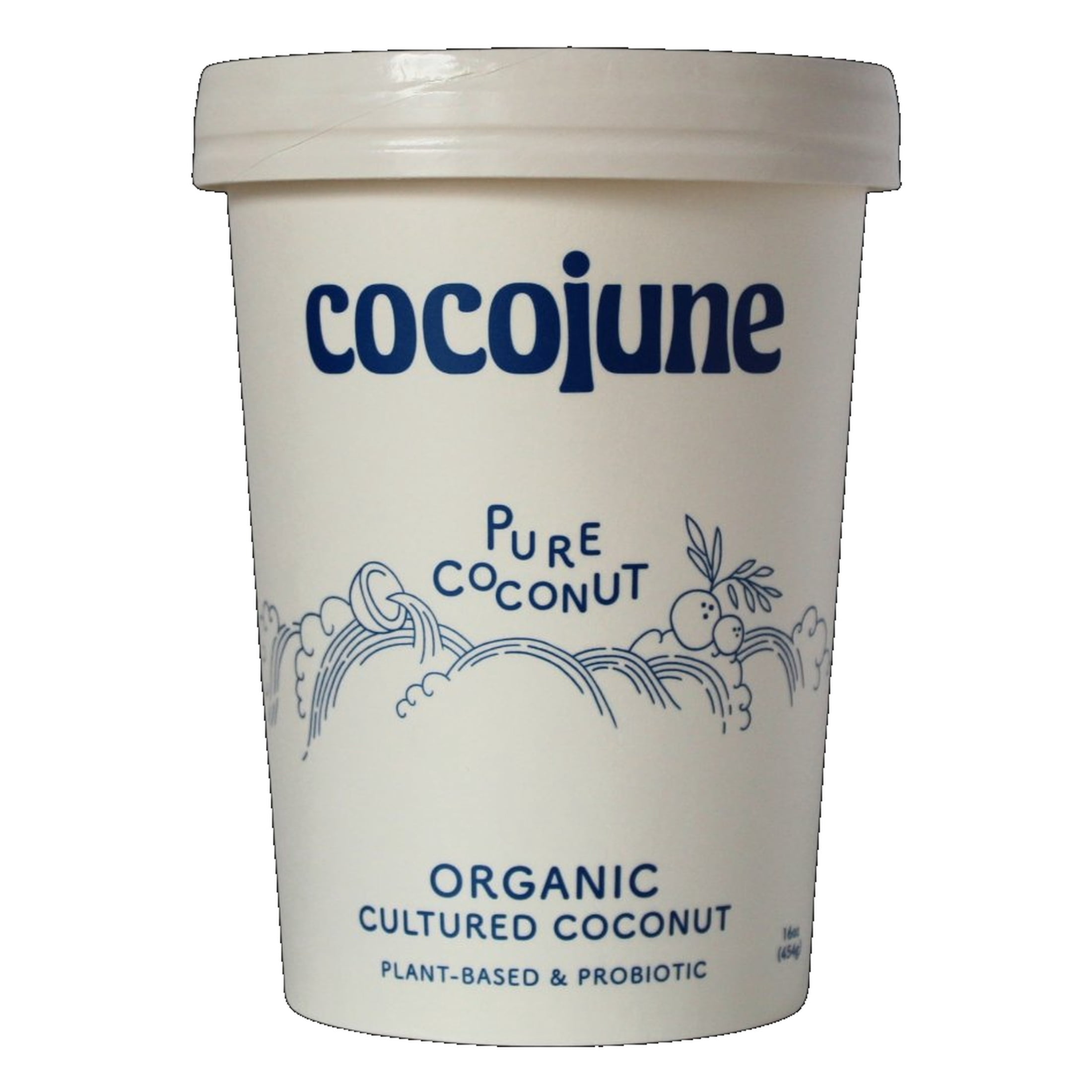 Cocojune - Organic Cultured Coconut Dairy-Free Plant Based Probiotic Blend Non GMO Gluten Free Yogurt, Pure Coconut, 16 oz