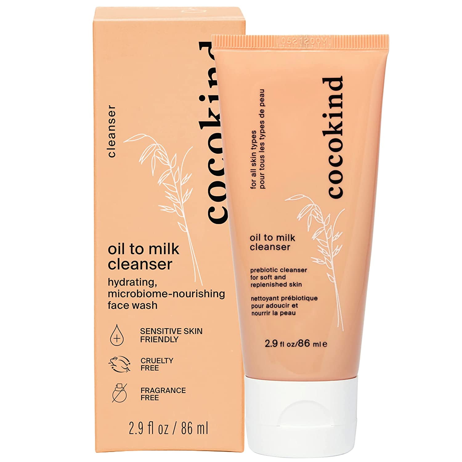 Cocokind Oil to Milk Cleanser Hydrating Face Wash and Makeup Remover, 2