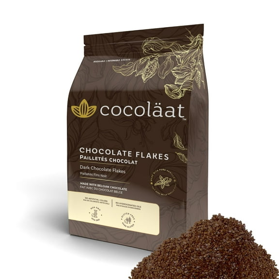 Cocolat Dark Chocolate Flakes | Resealable Stand Up Pouch | 2 lb