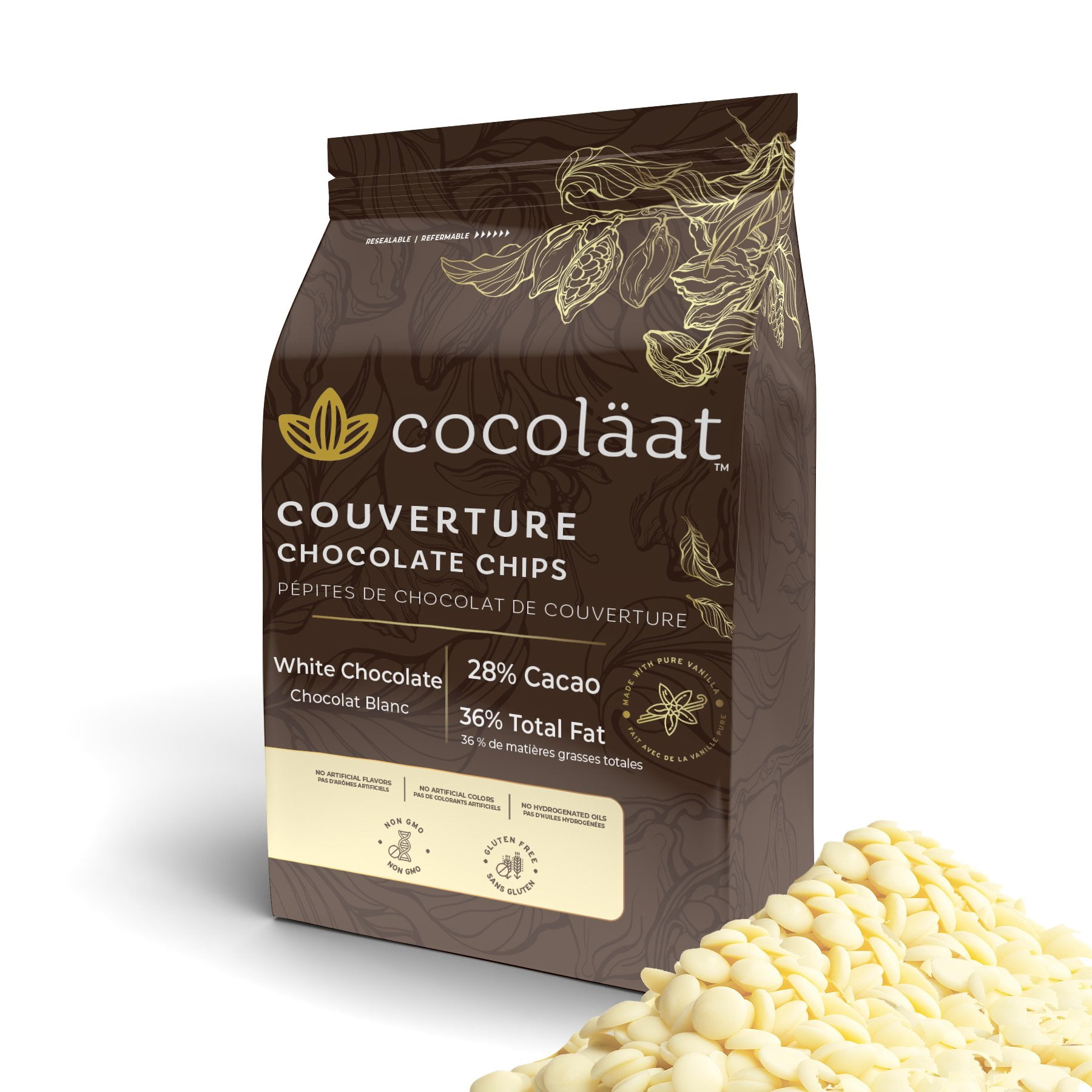 Cocoläat White Couverture Chocolate | 28% Cocoa | 5 lb