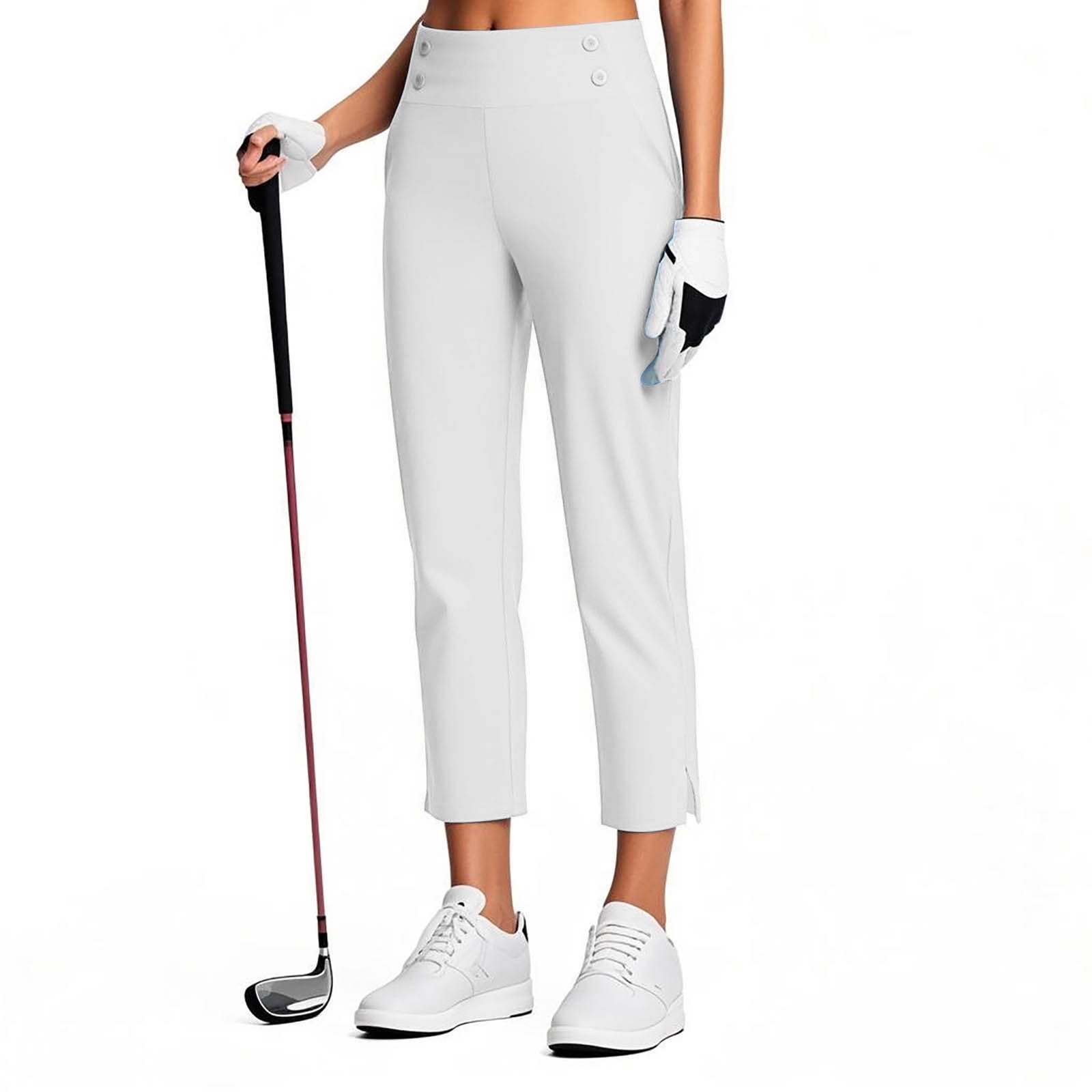 Chiccall Capri Pants for Women Fall High Waisted Cropped Stretch Work ...