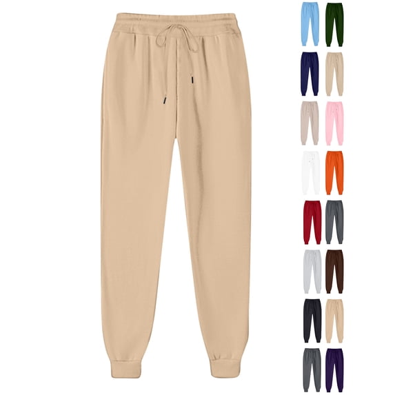 Chiccall Women's Sweatpants Fleece Casual Workout Gym Pants with Drawstring Elastic Waist Baggy Lounge Joggers with Elastic Bottom No Pockets