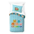 Animals Kids 2Piece Twin/Full Reversible Comforter and Sham Bedding Set, Microfiber
