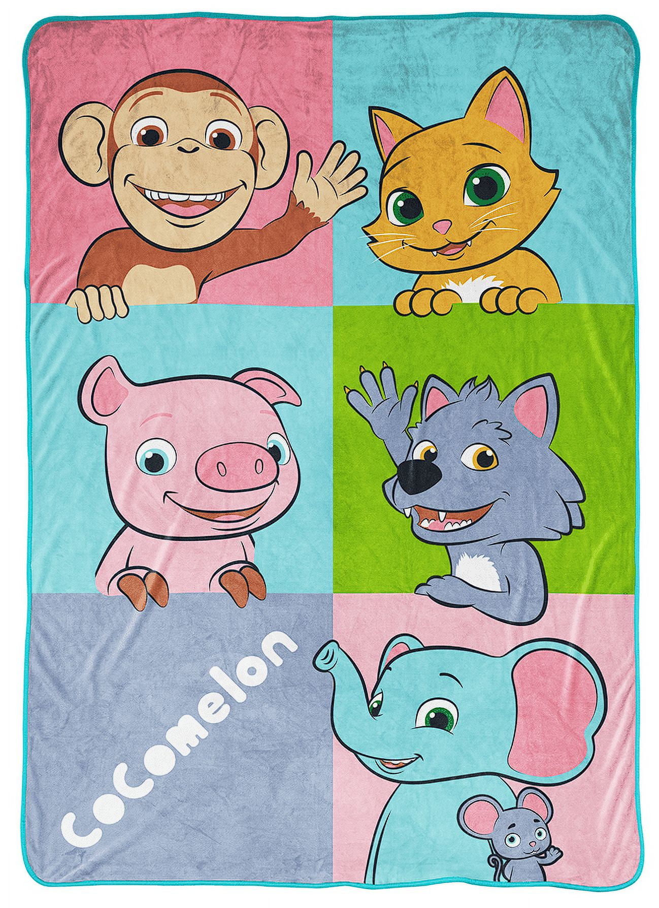 Cocomelon Animals Kids Blanket 62 x 90 Microfiber Blue Moonbug