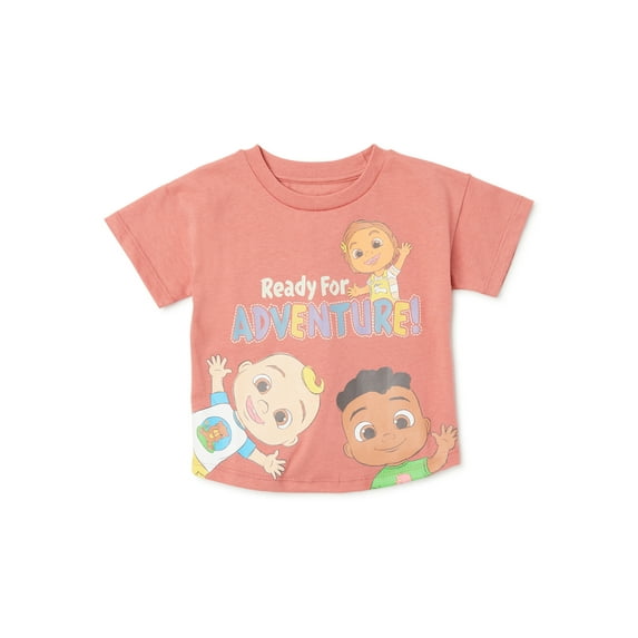 Cocomelon Baby Girls T-Shirt with Short Sleeves, Sizes 18 Months-5T