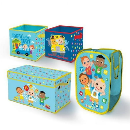 Cocomelon Blue Polyester 4 Piece Storage Bundle Set for Children's Room Décor