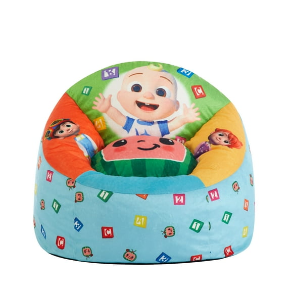Cocomelon Blue Polyester Toddler Round Bean Bag Chair for Children's Room Décor