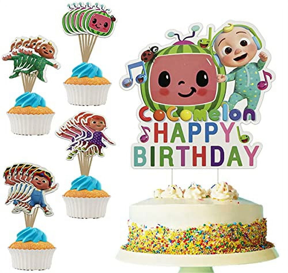 Cocomelon Birthday Theme Cupcake Sticker Topper
