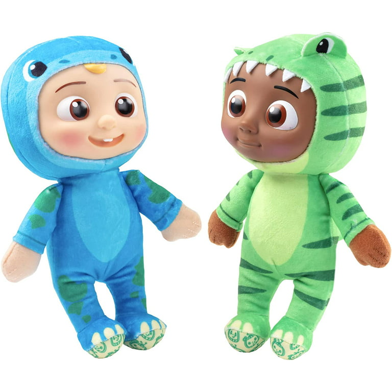 Cocomelon JJ & Cody Dinosaur Plush Stuffed Animal Toys, 2 Pack 8 Plush Doll Figures Great Gift for Toddlers and Kids Ages