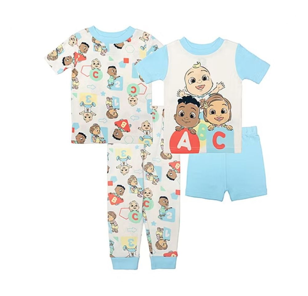 Cocomelon JJ Cody and Nina Boy s 4 Piece Character Pajama Set Size 3T