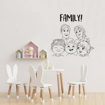 Cocomelon JJ Happy Family Mommy Daddy Tomtom Yoyo Cute Happy Family Vinyl Wall Art Wall Sticker Wall Decal Home Kids Room Study Room Boys Girls Room Wall Décoration Design Décor Size (30x28 inch)