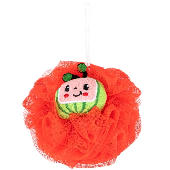 Cocomelon Kids Bath Character Loofah, Microfiber, Red, Moonbug